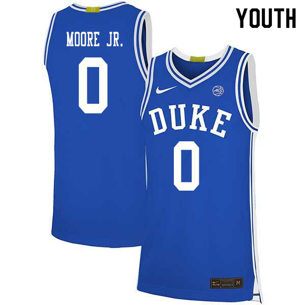 2020 Youth #0 Wendell Moore Jr. Duke Blue Devils College Basketball Jerseys Sale-Blue